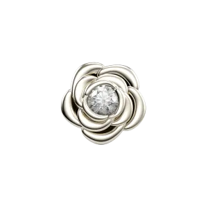 14k Skinny Rose  Charm (white)