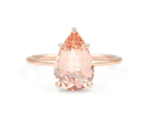 2.46-Carat Pear Morganite Solitaire Ring