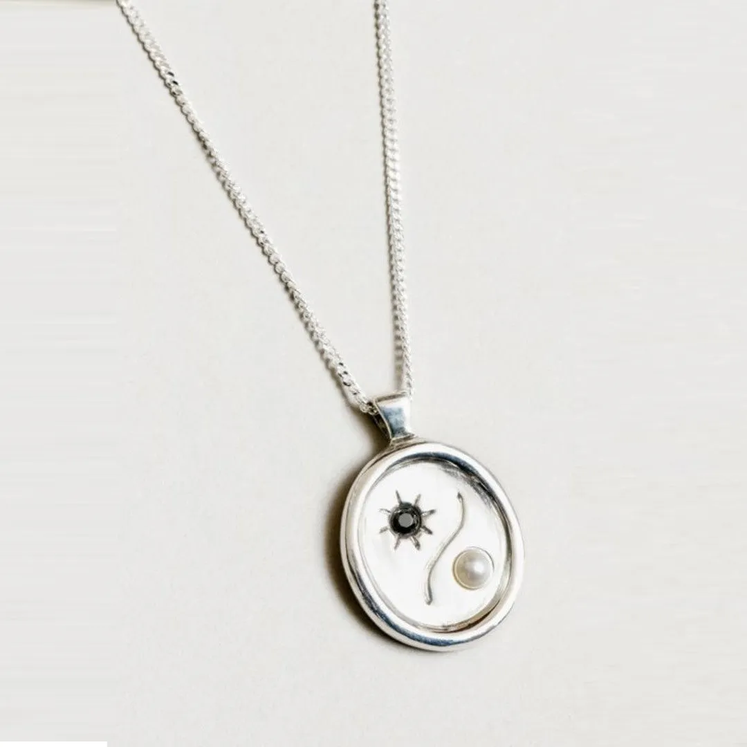 Astra Ying Yang Necklace (Silver)