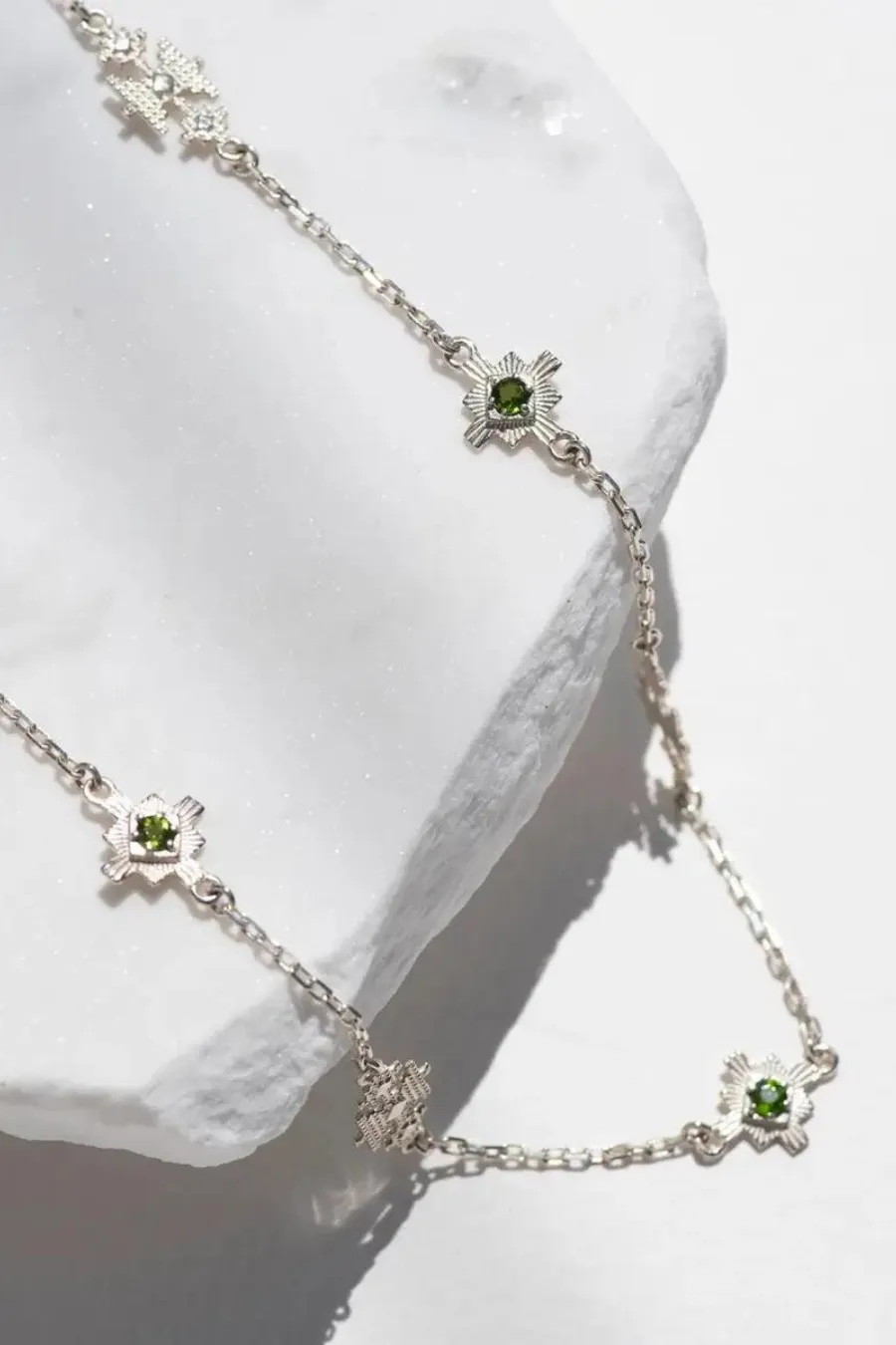 Ayllu Necklace Sterling Silver - Chrome Diopside