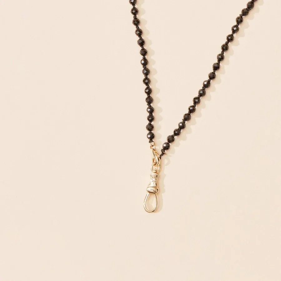 Black Spinel Beaded Mood Necklace (10K Gold)