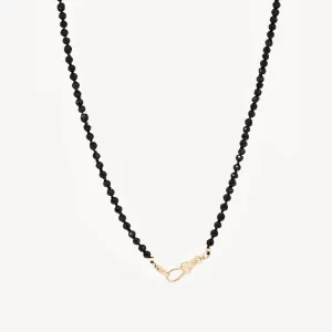 Black Spinel Beaded Mood Necklace (10K Gold)