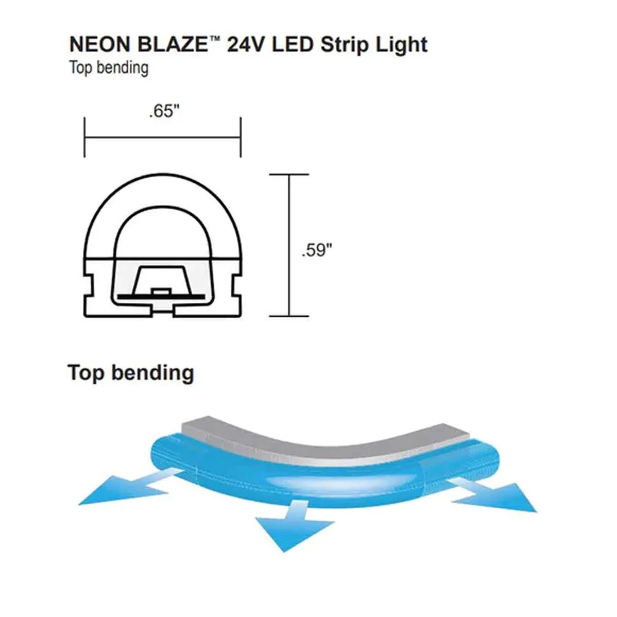 BLAZE Pink Neon LED Strip Light, 32 feet Reel, 24V, Top Bending