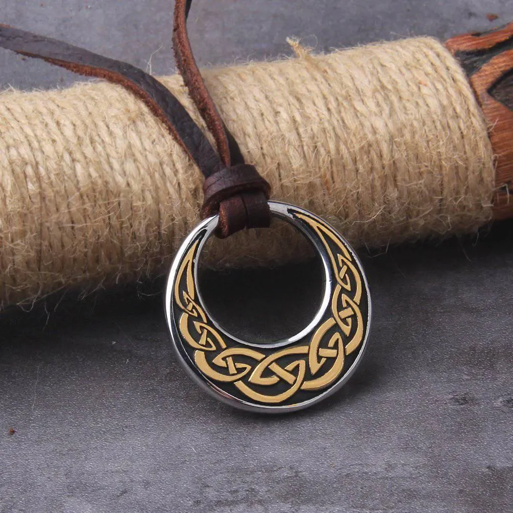 Celtic Moon Pendant - Stainless Steel