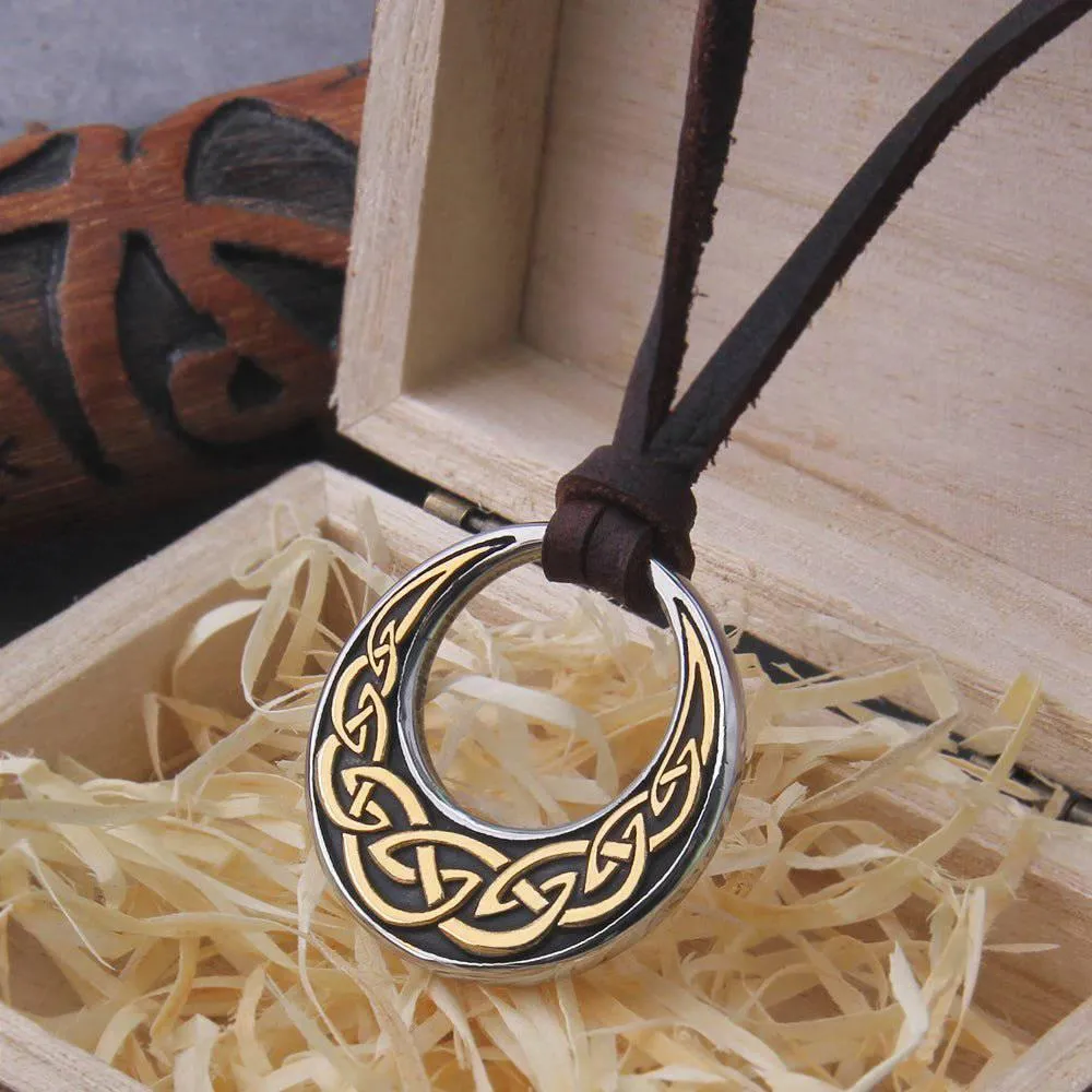 Celtic Moon Pendant - Stainless Steel