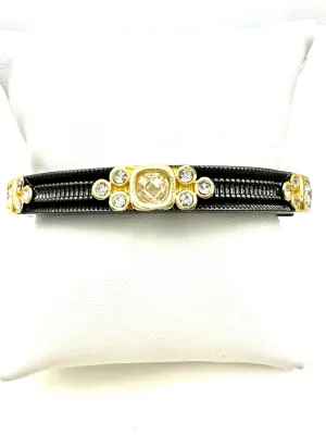 Crystal Detail Hematite Bracelet