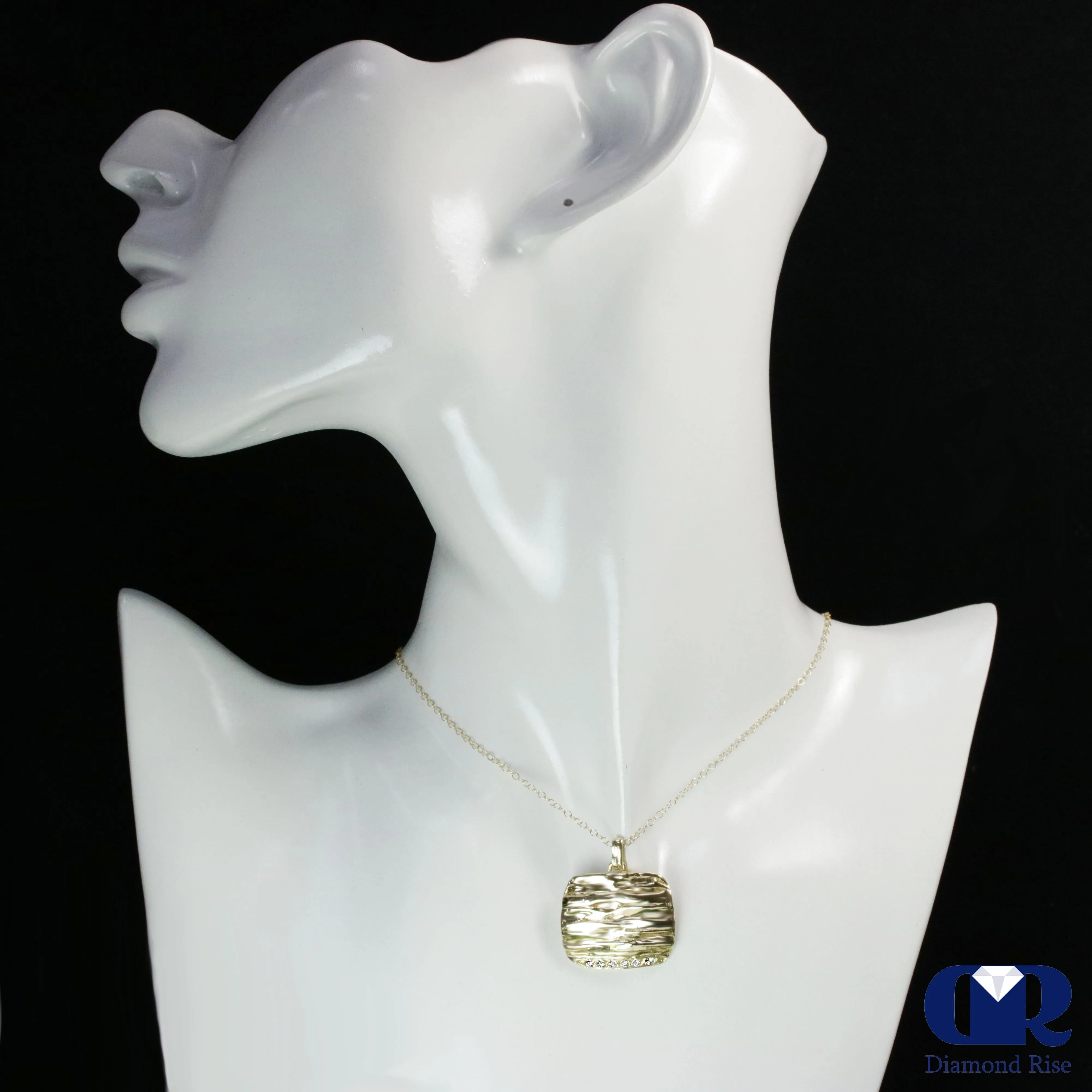Custom Handmade Diamond Pendant In 10K Gold