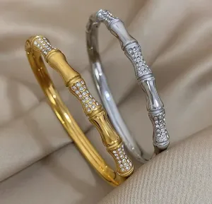 CZ Bamboo Bangle