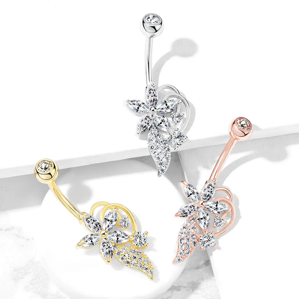 Deja Bloom Belly Ring with Rose Gold Plating