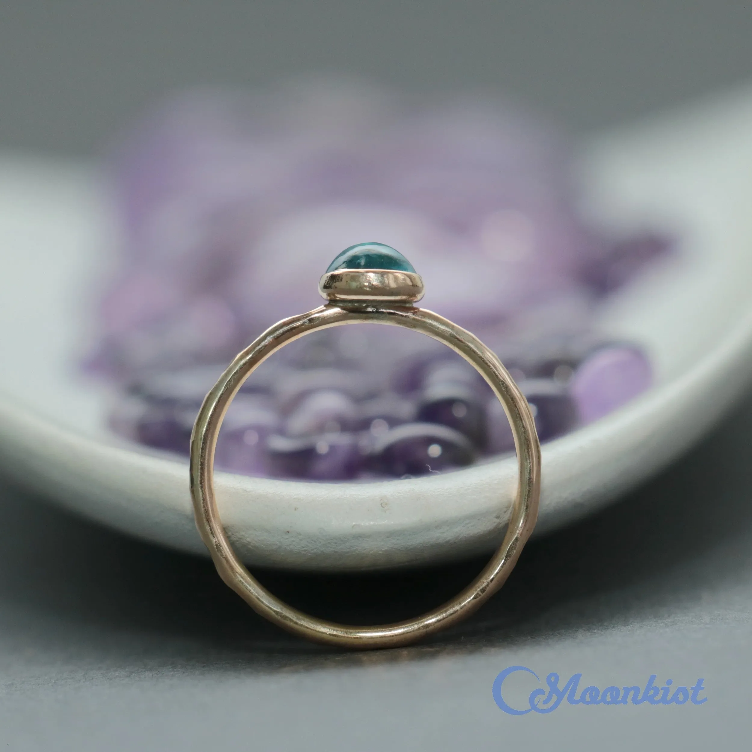 Delicate 14 K Gold Filled Blue Topaz Stacking Promise Ring | Moonkist Designs