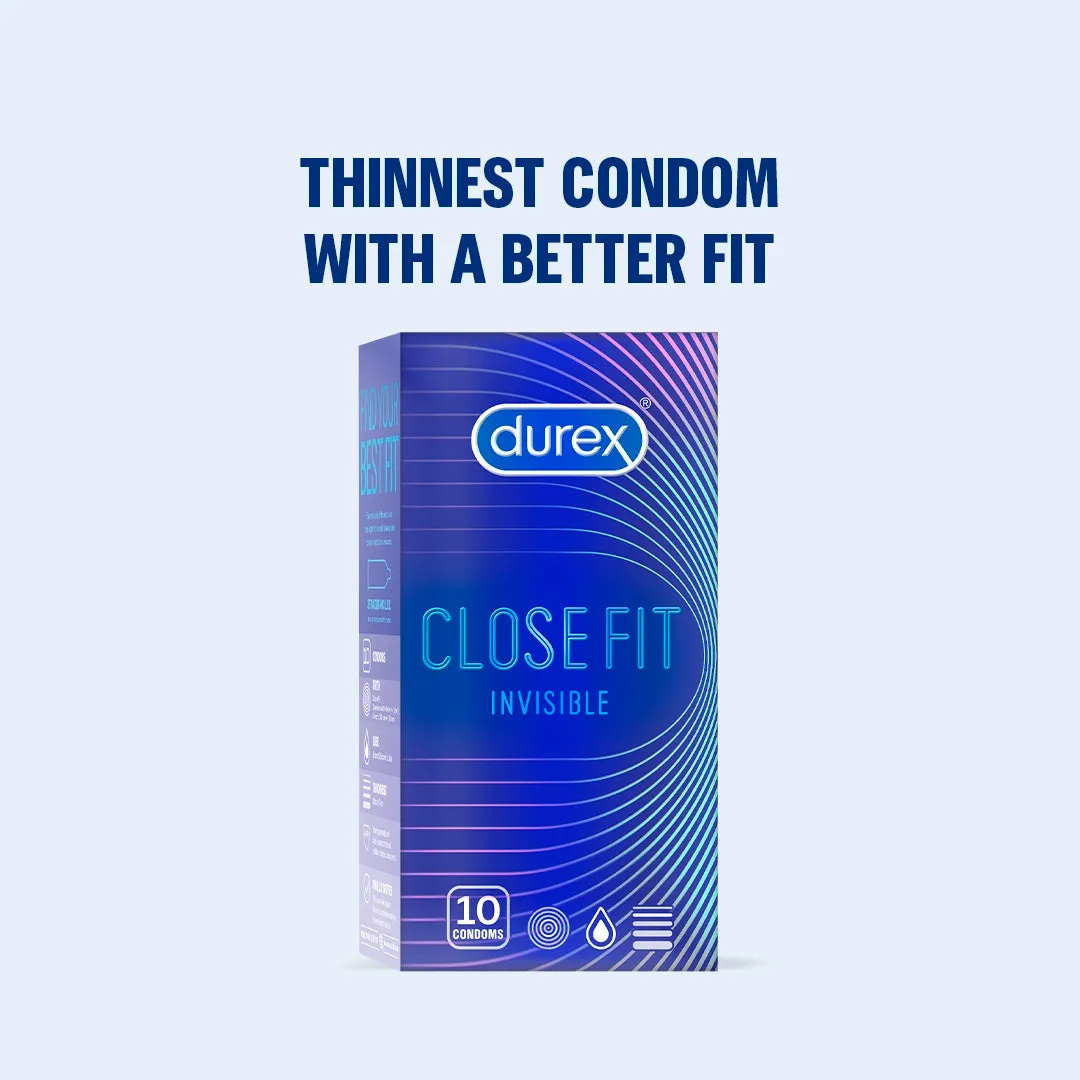 Durex Close Fit Invisible (Pack of 10)   FREE Card Game