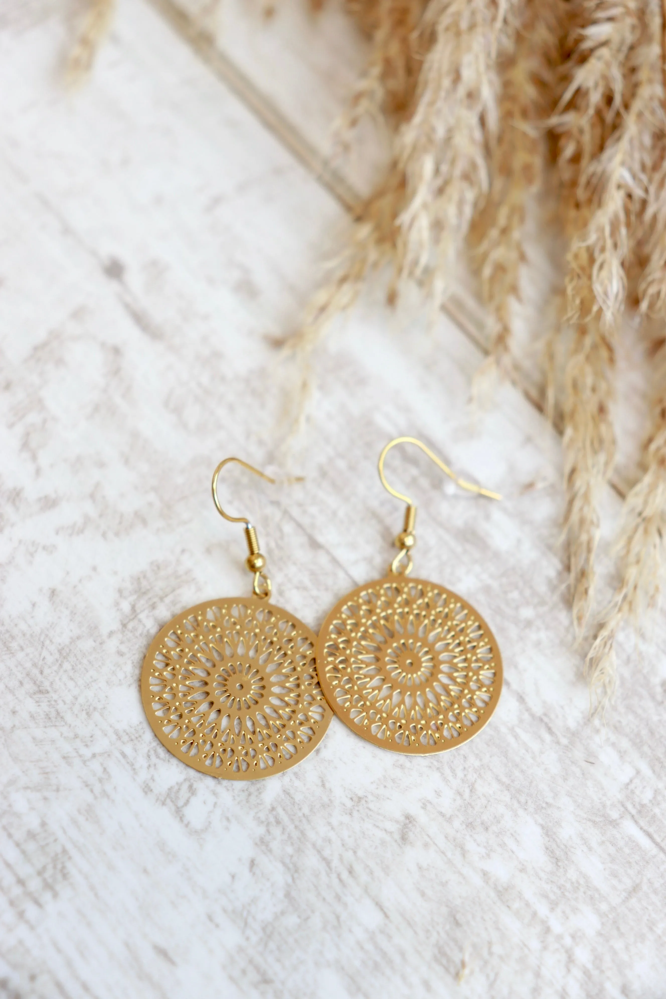 Filigree sun earrings (Gold)