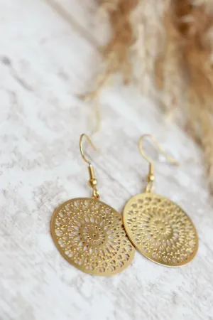 Filigree sun earrings (Gold)
