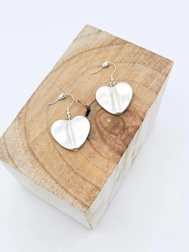 Flat Heart Necklace, Bracelet & Earrings