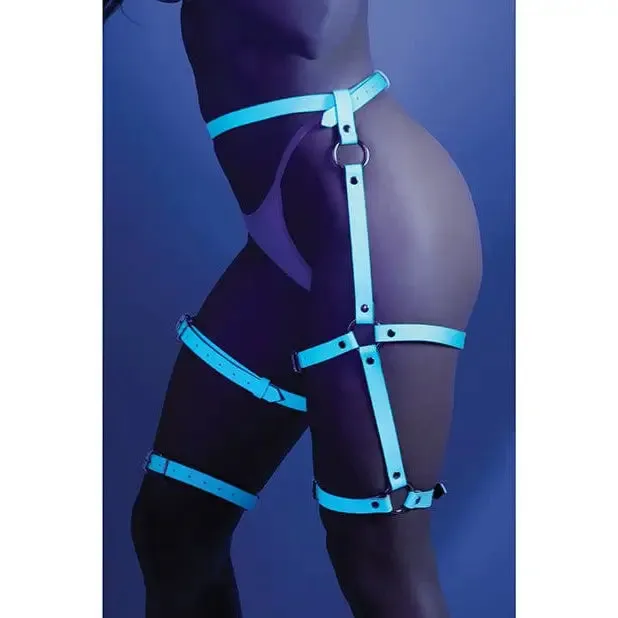 Glow 'Buckle Up' Glow In The Dark Leg Harness by Fantasy Lingerie