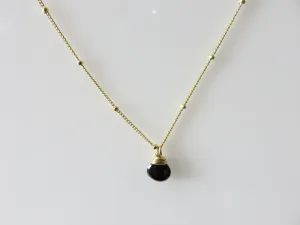 Gold Trinket Black Spinel Stone Necklace by Lotus