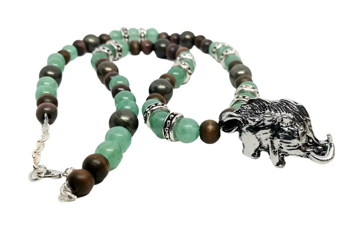 Gullinbursti Charm Necklace with Green Aventurine Crystal
