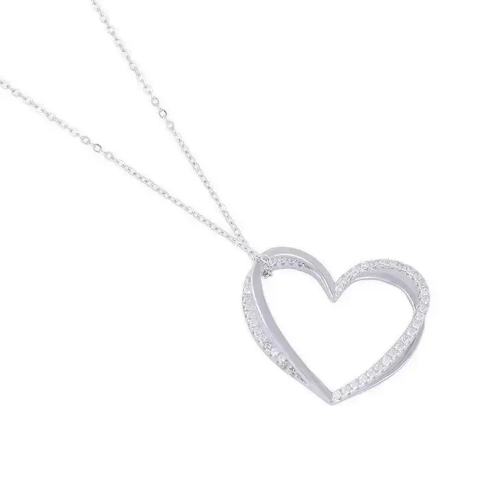 Intricate Twirl Heart Pendant Chain set
