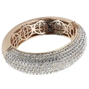 LO4269 - Rose Gold e-coating Brass Bangle with Top Grade Crystal  in Clear