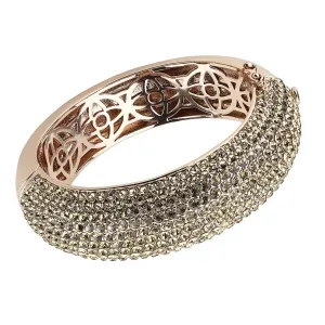 LO4270 - Rose Gold e-coating Brass Bangle with Top Grade Crystal  in Citrine Yellow