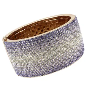 LO4279 - Rose Gold e-coating Brass Bangle with Top Grade Crystal  in Multi Color