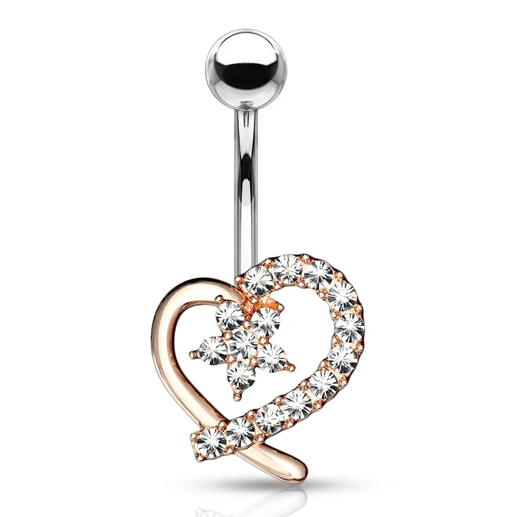 Lost in Love Belly Bar with Rose Gold Plating