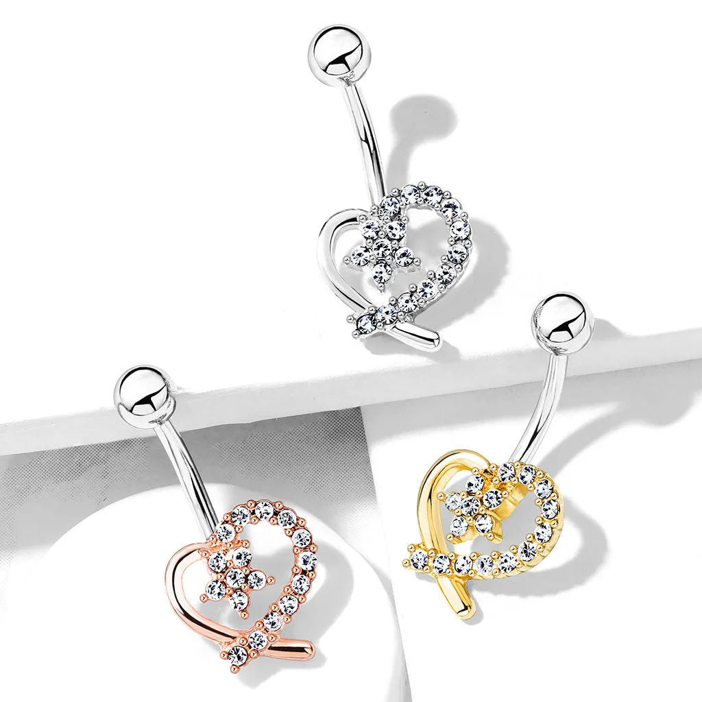 Lost in Love Belly Bar with Rose Gold Plating