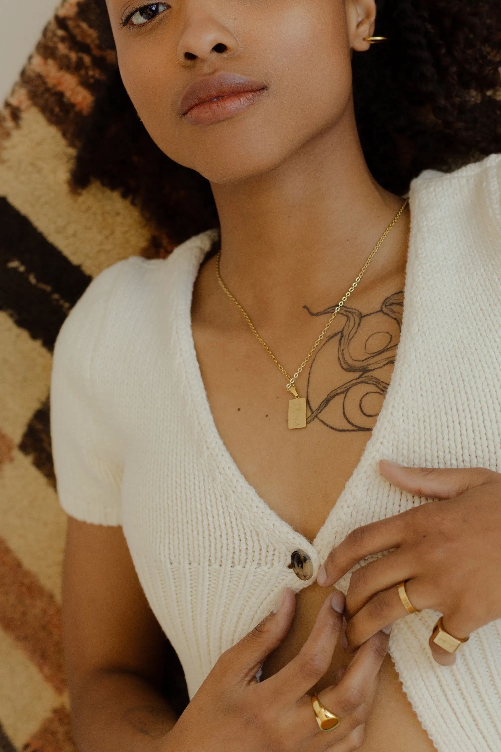 Medallion Rectangle Zodiac Necklace