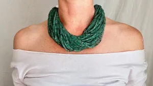 Multi-Strand Roman Glass Necklace. Sterling Silver. Stunning!