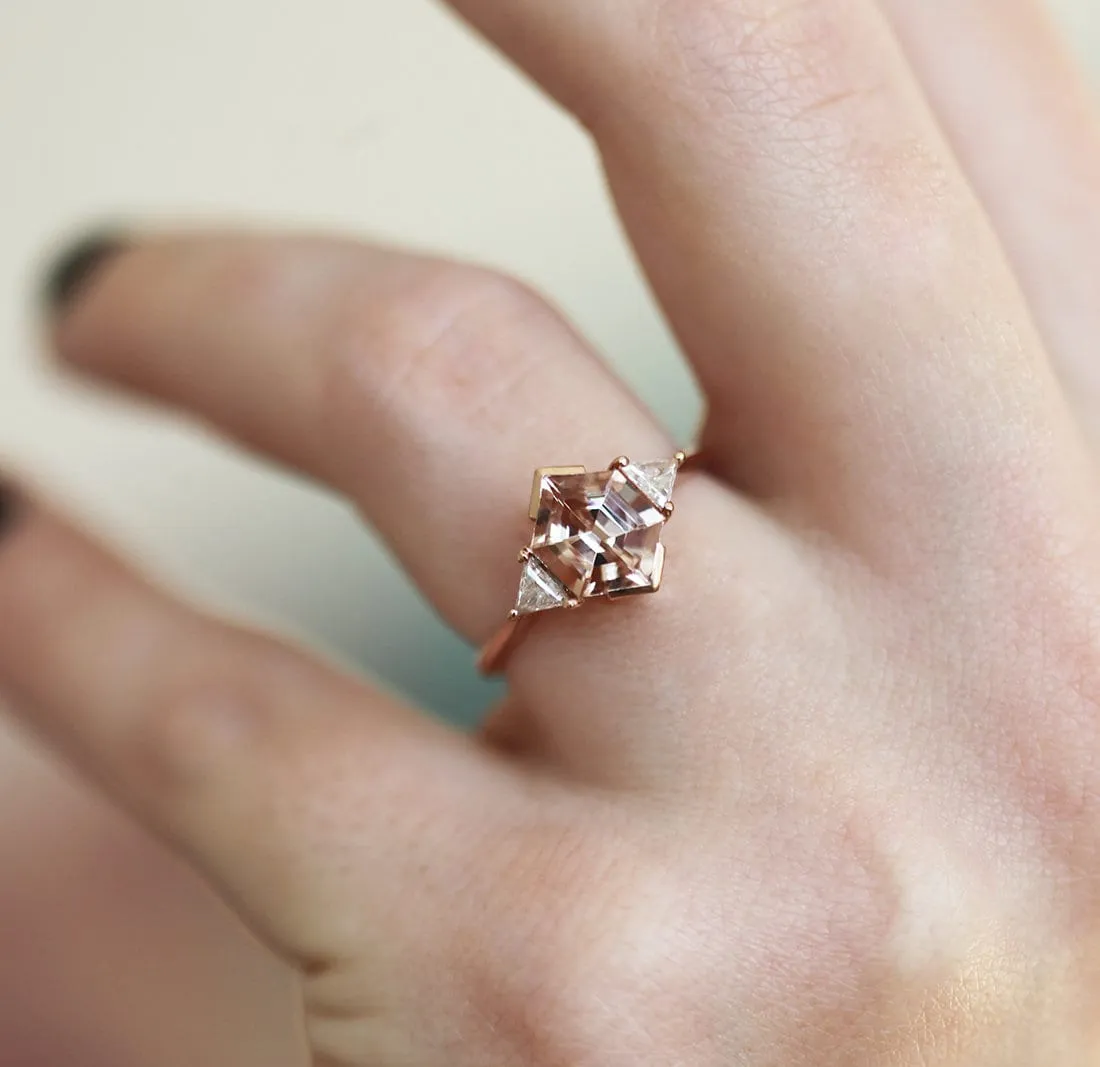 Nadine Hexagon Morganite Ring