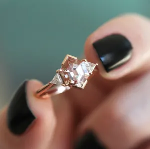 Nadine Hexagon Morganite Ring