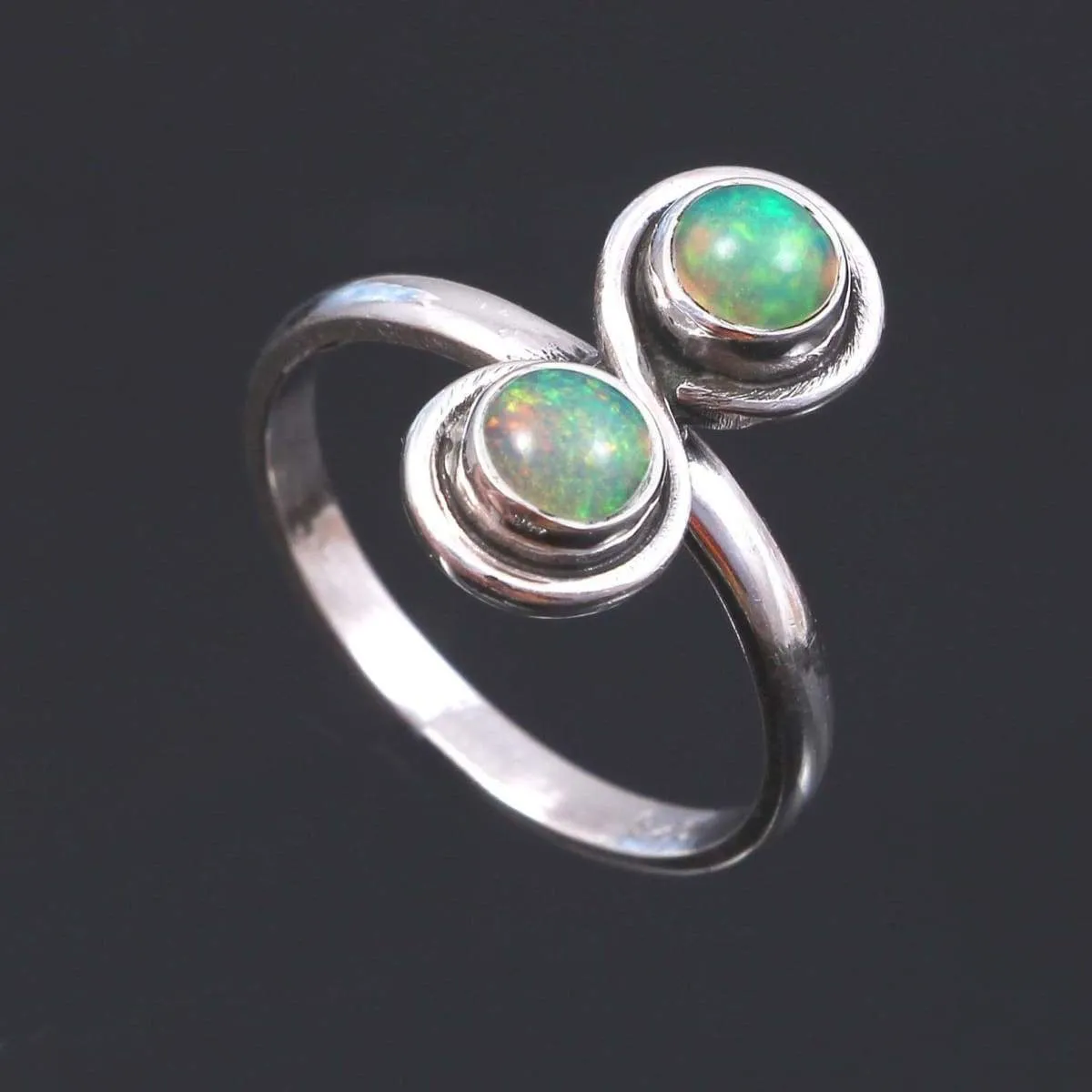 Natural Ethiopian Welo, 925 Sterling Silver, Fire Opal Exclusive Wedding Ring