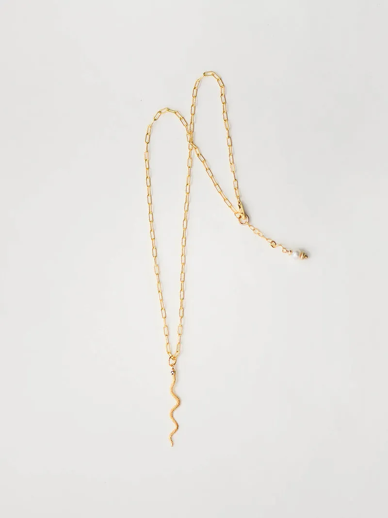 Nehebkau Necklace | Gold with Pearl & Spinel