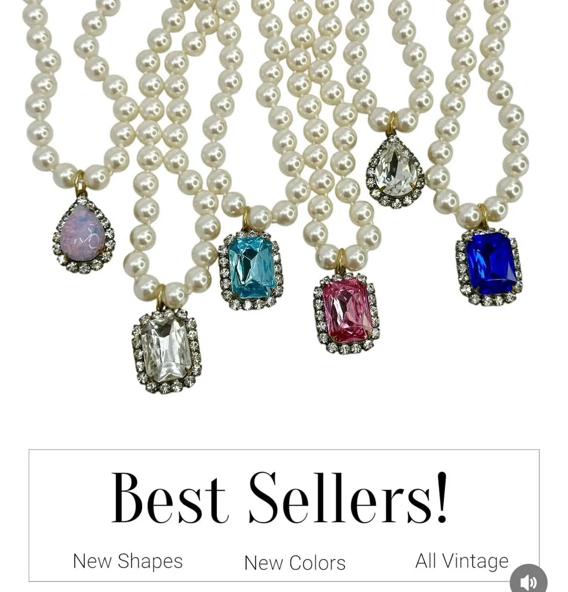 Pearl and Pink Rhinstone Necklace