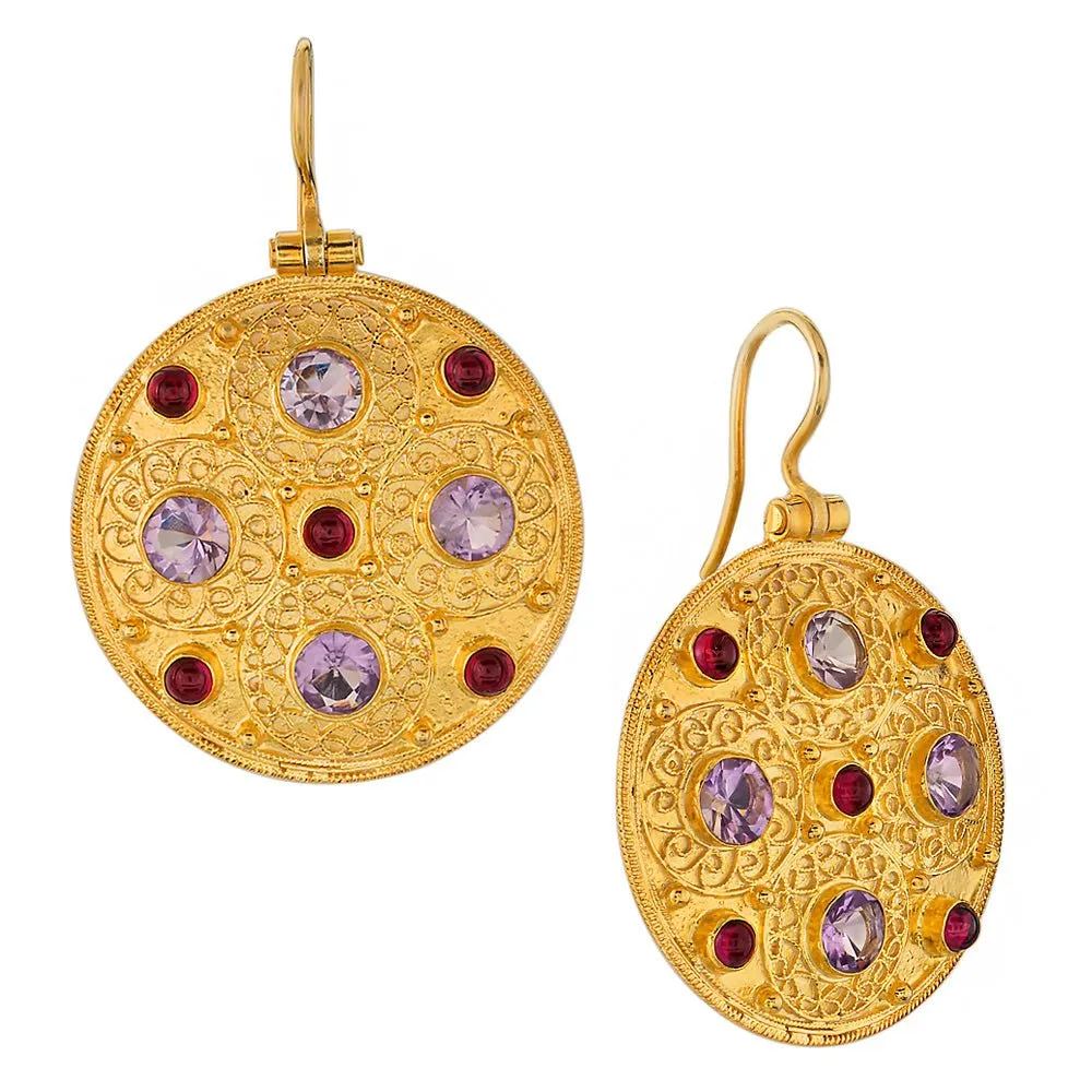 Ravenna Amethyst and Garnet Earrings