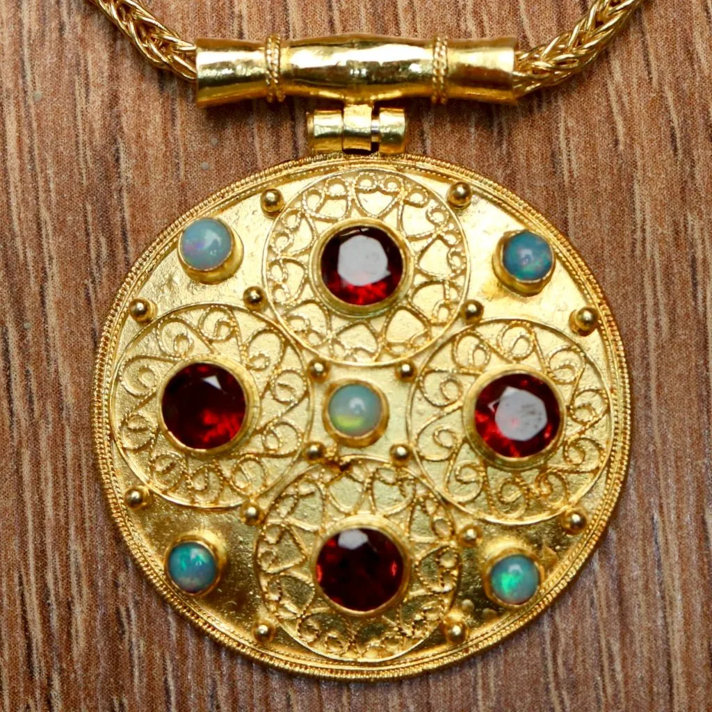 Ravenna Garnet and Opal Necklace