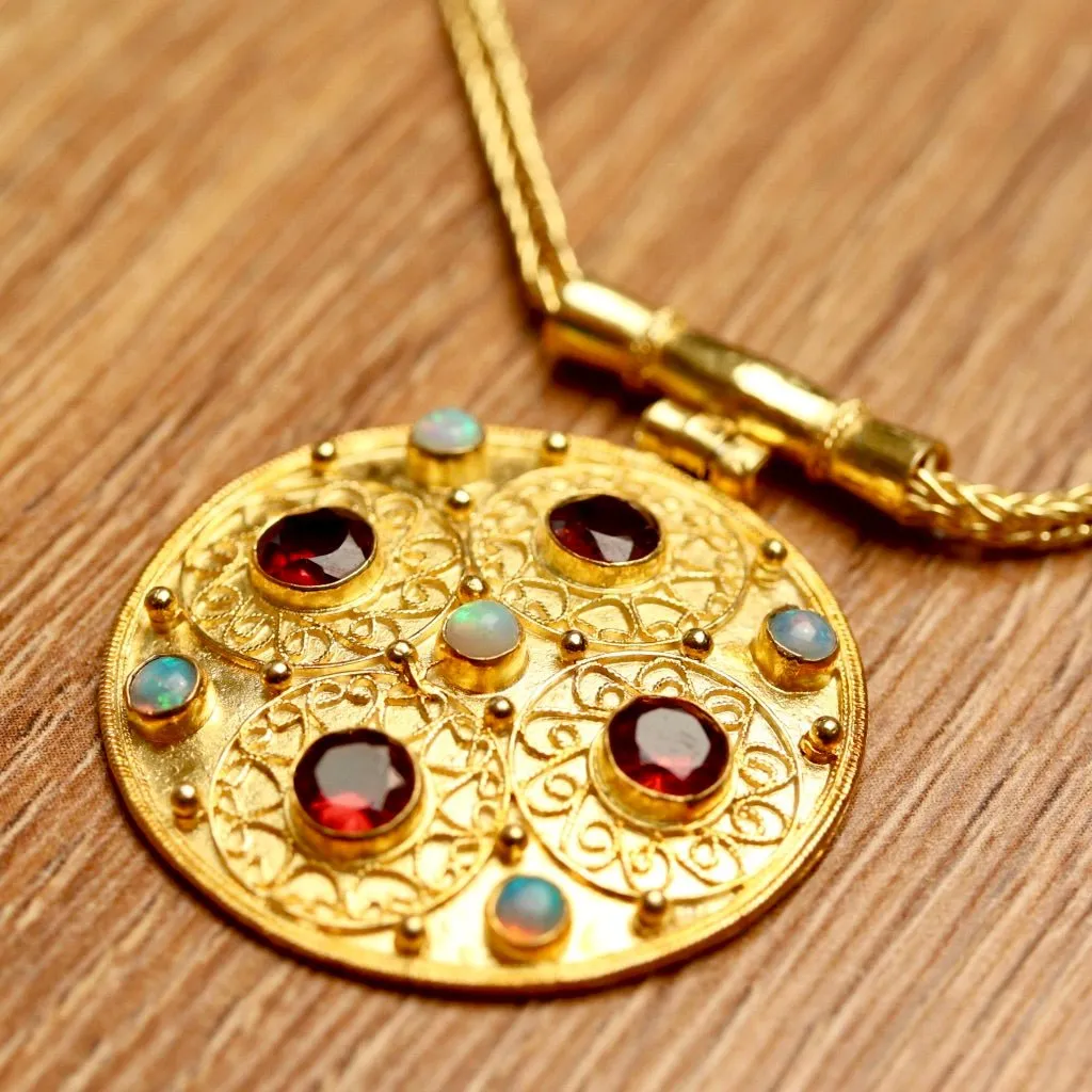 Ravenna Garnet and Opal Necklace