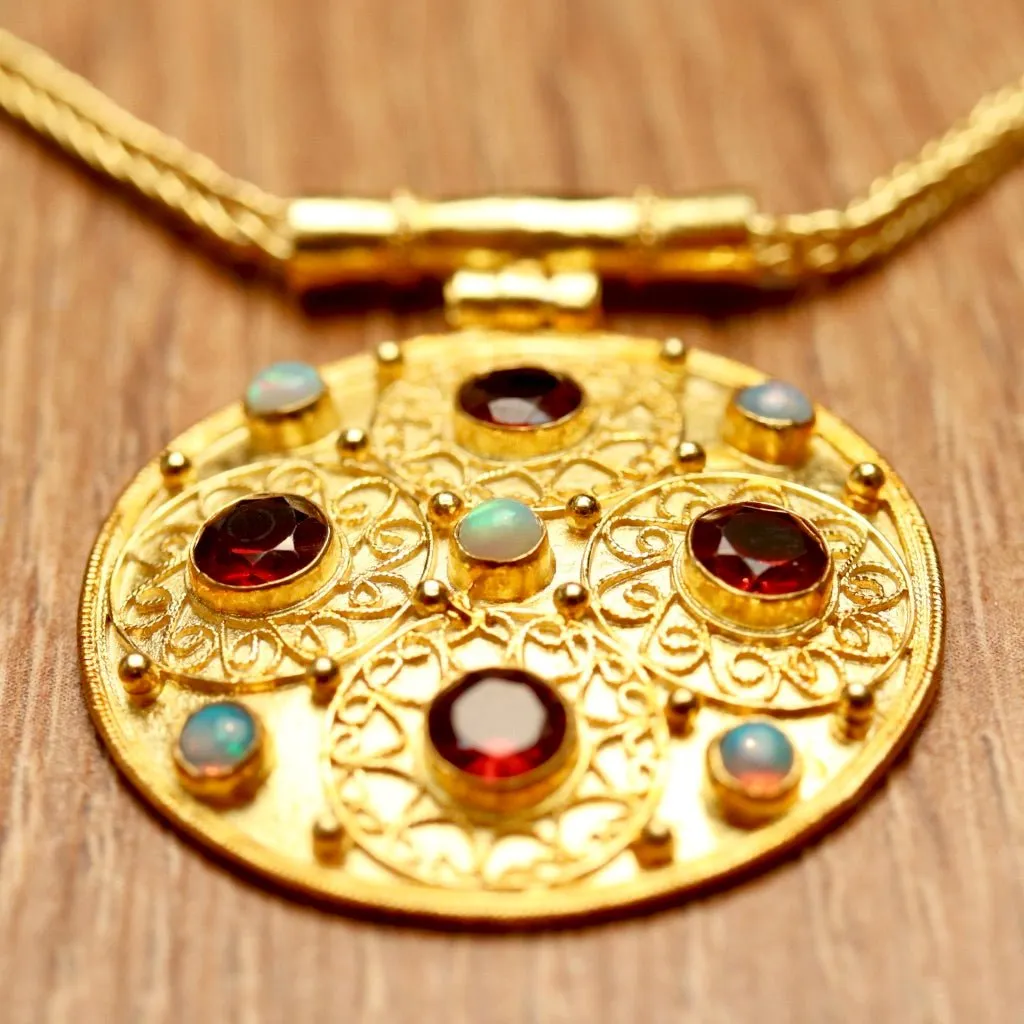 Ravenna Garnet and Opal Necklace