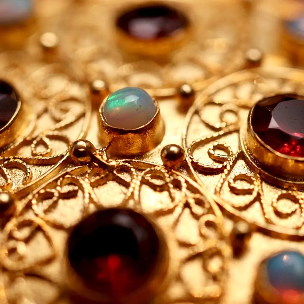 Ravenna Garnet and Opal Necklace