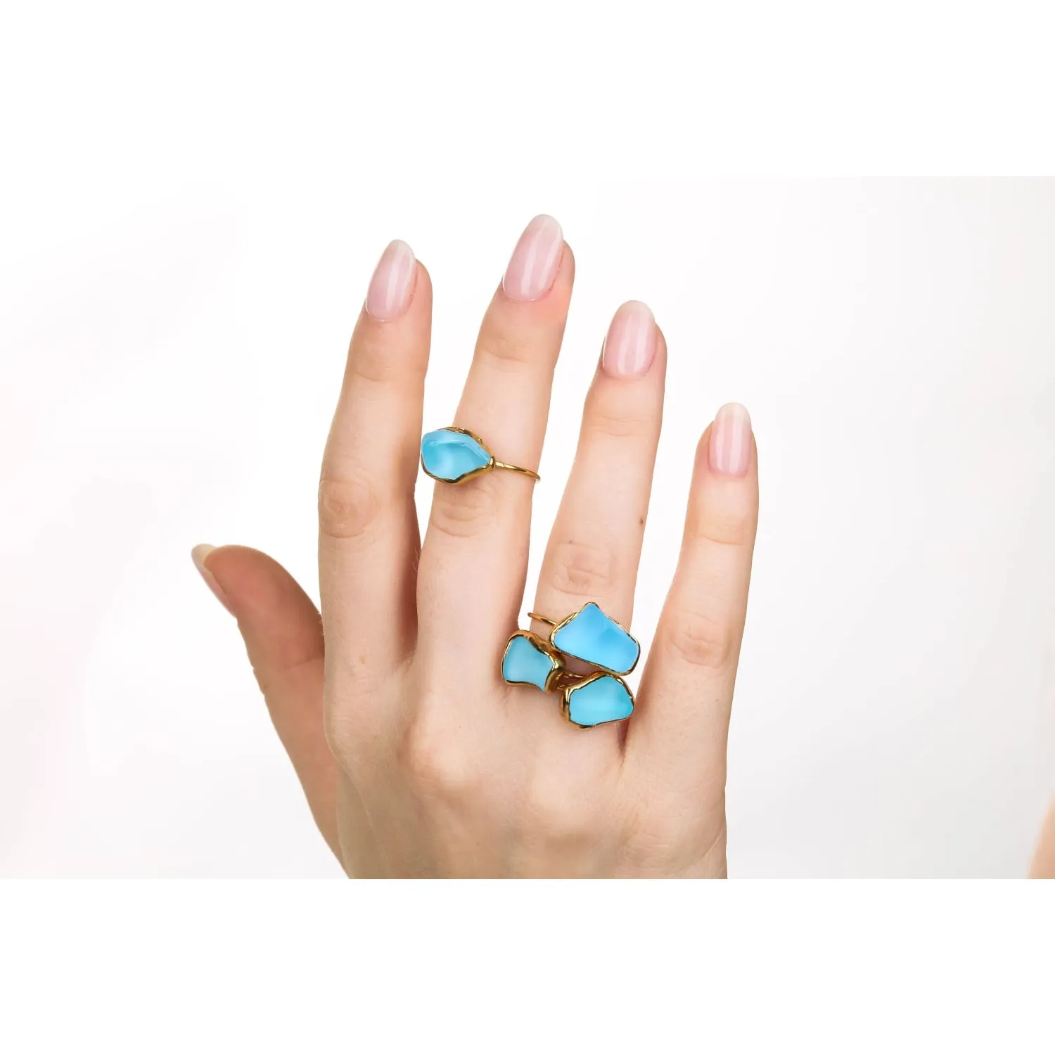 Raw Sky Blue Topaz Ring