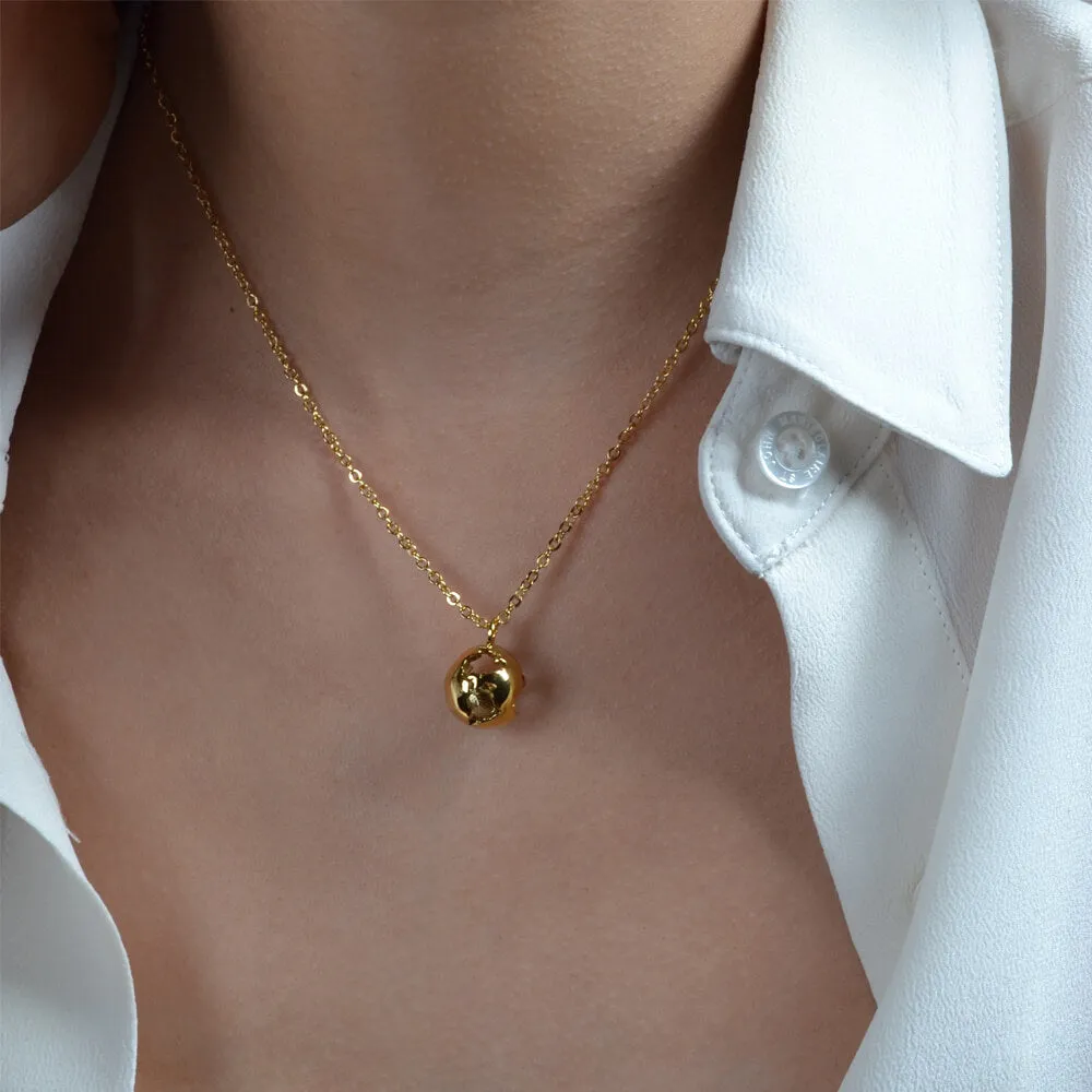 Rhodium Earth Chain Necklace