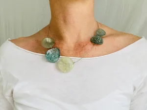 Roman Glass & Silver Necklace.