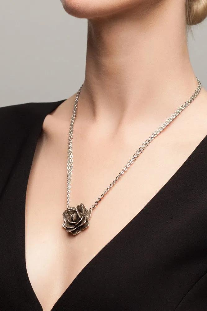 Rose Sterling Silver Necklace
