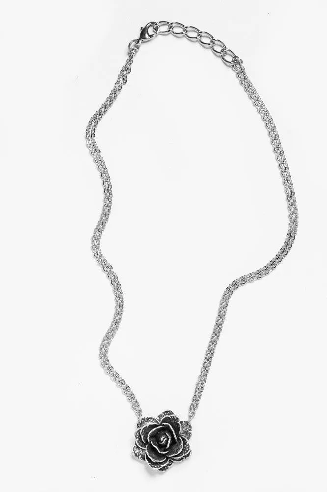 Rose Sterling Silver Necklace
