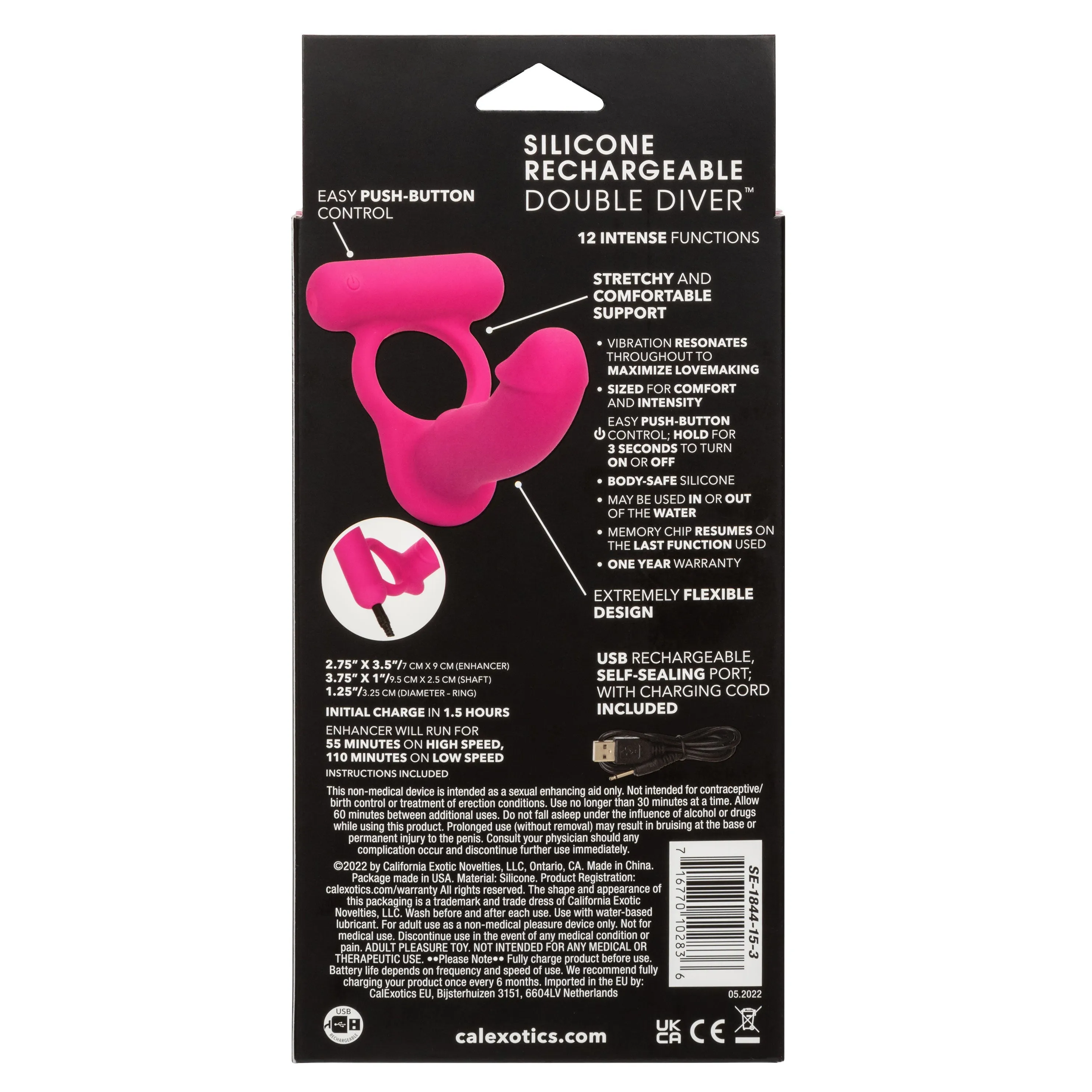 Silicone Rechargeable Double Diver - Pink
