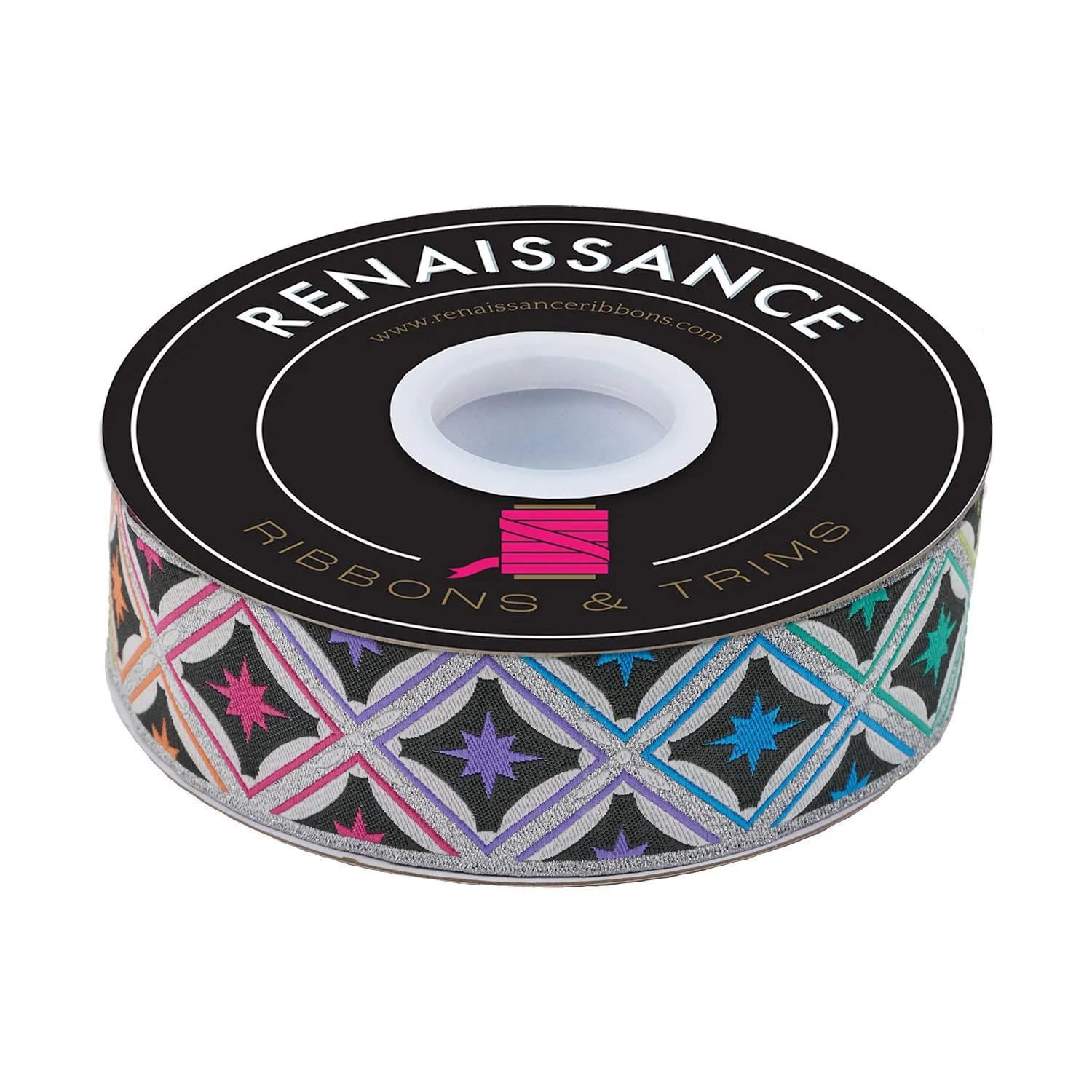 Stargazer in Metallic Storm - 1-1/2" width - Tula Pink Roar! - One Yard