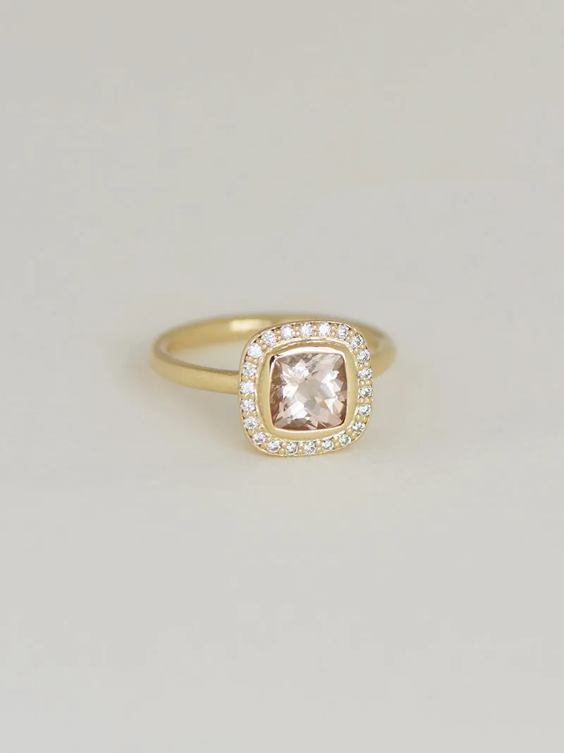 Starsh Ring | 9-Carat Gold | Morganite & White Diamonds