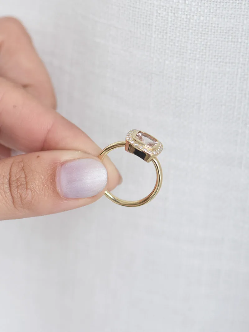 Starsh Ring | 9-Carat Gold | Morganite & White Diamonds