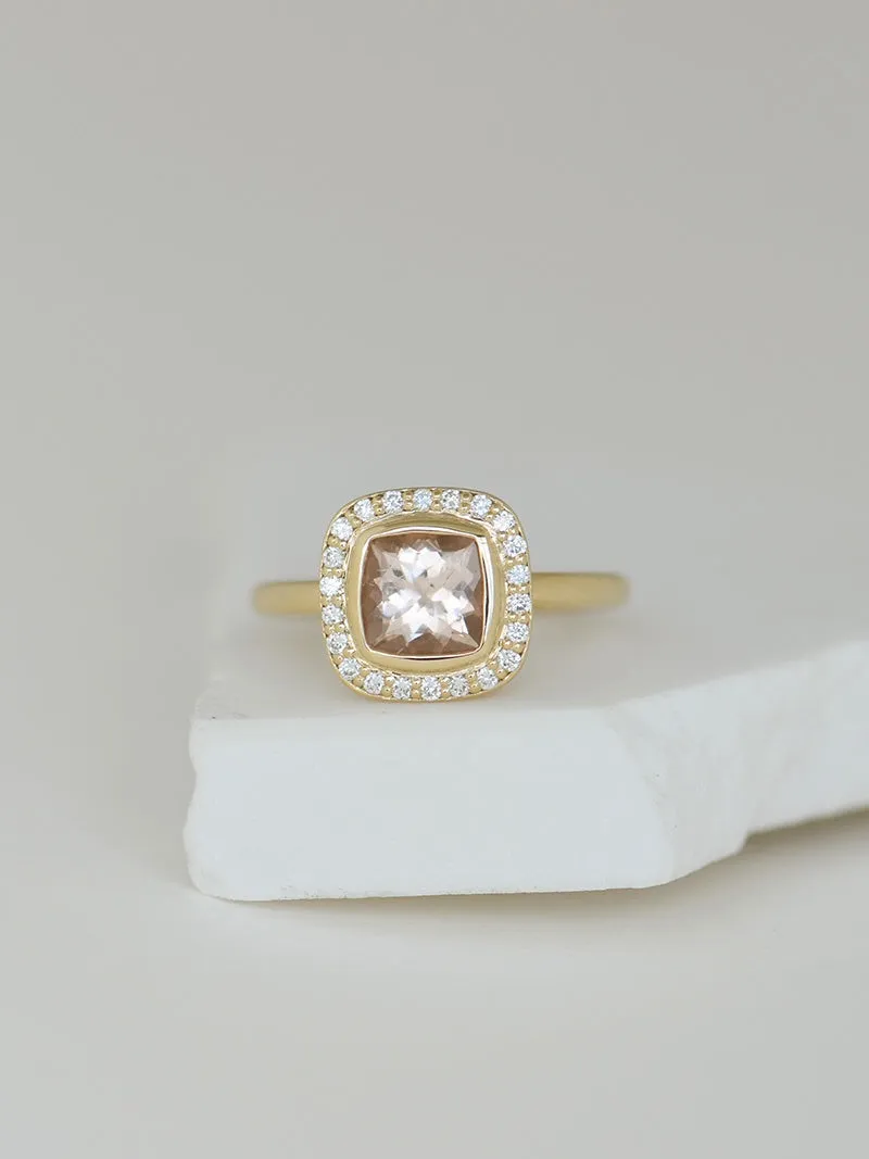 Starsh Ring | 9-Carat Gold | Morganite & White Diamonds