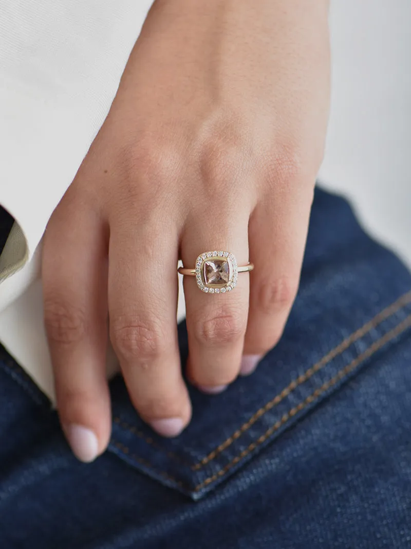 Starsh Ring | 9-Carat Gold | Morganite & White Diamonds